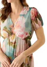 Women's Mesh Floral Midi Dress