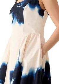 Women's Sleeveless Floral Printed A-Line Dress