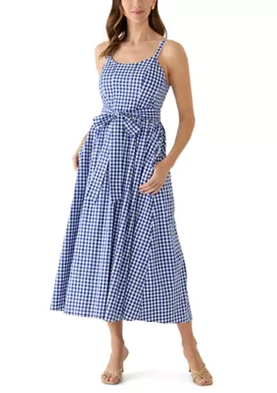 Women's Sleeveless Gingham A-Line Dress