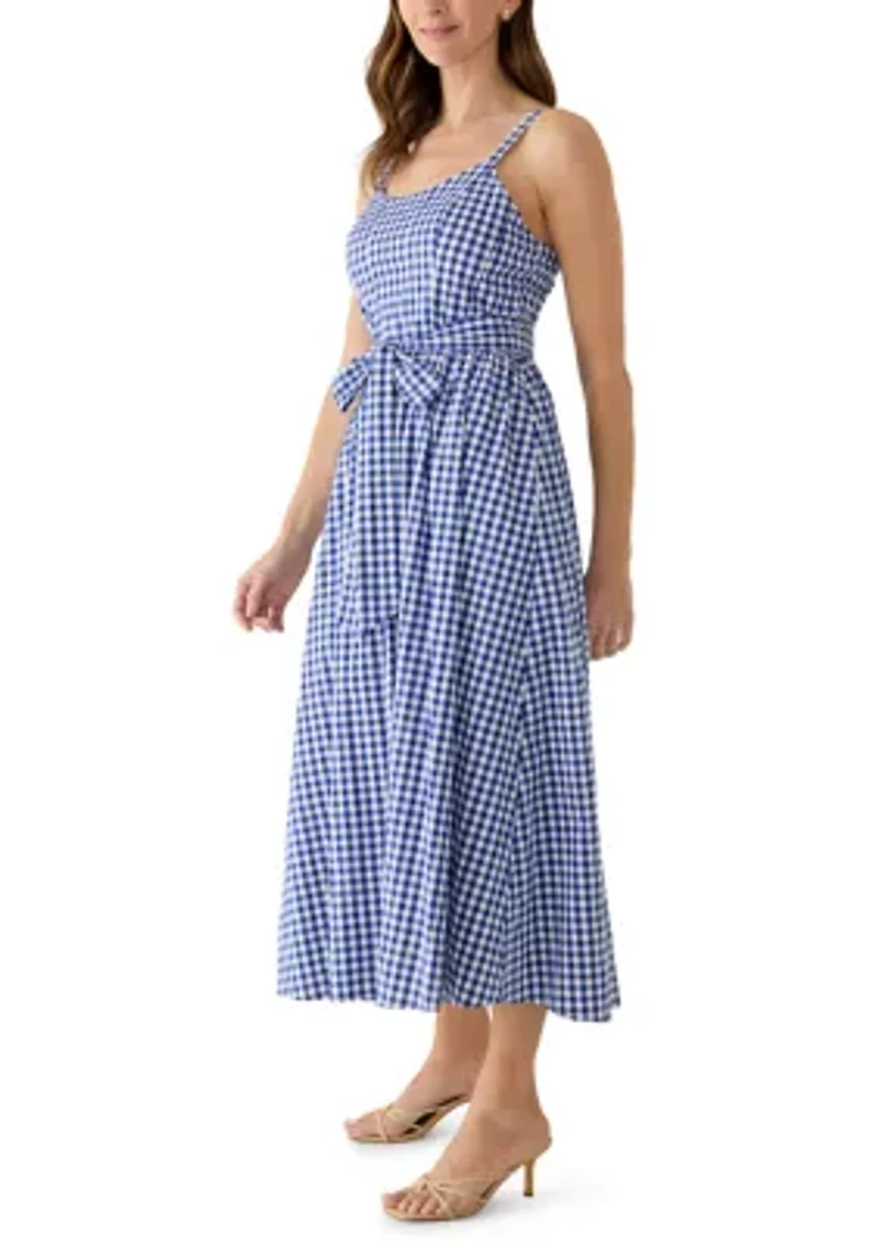 Women's Sleeveless Gingham A-Line Dress