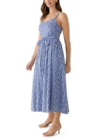 Women's Sleeveless Gingham A-Line Dress