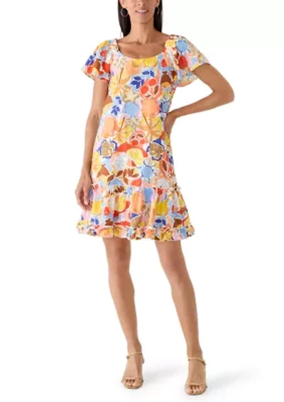 Women's Short Sleeve Printed A-Line Dress