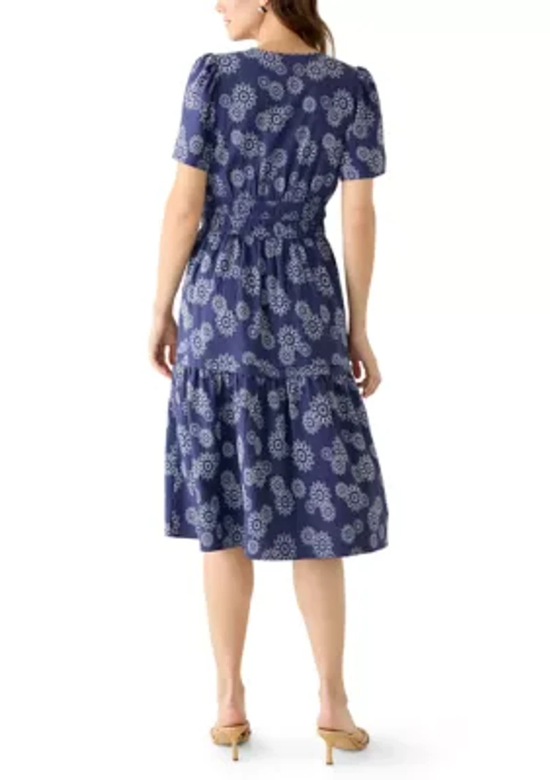Women's Printed A-Line Midi Dress