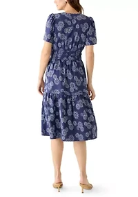 Women's Printed A-Line Midi Dress