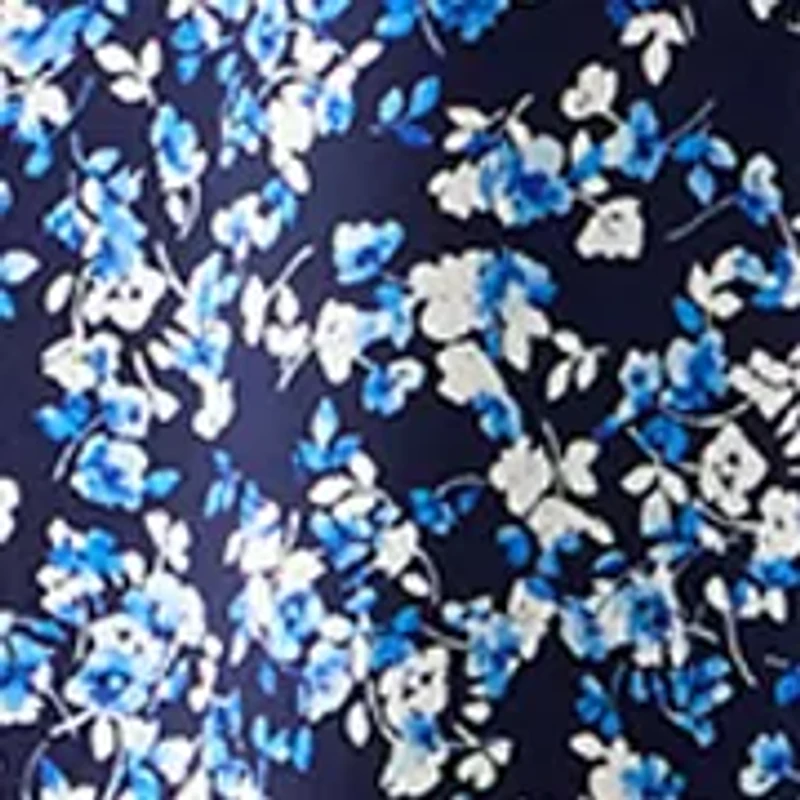Women's Short Sleeve Ditsy Floral Print Shift Dress