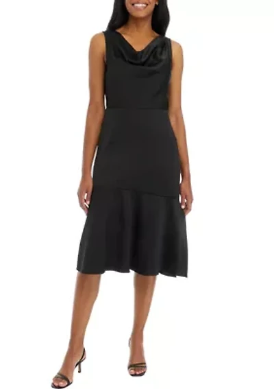 Women's Sleeveless Cowl Neck Midi Dress