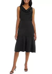Women's Sleeveless Cowl Neck Midi Dress