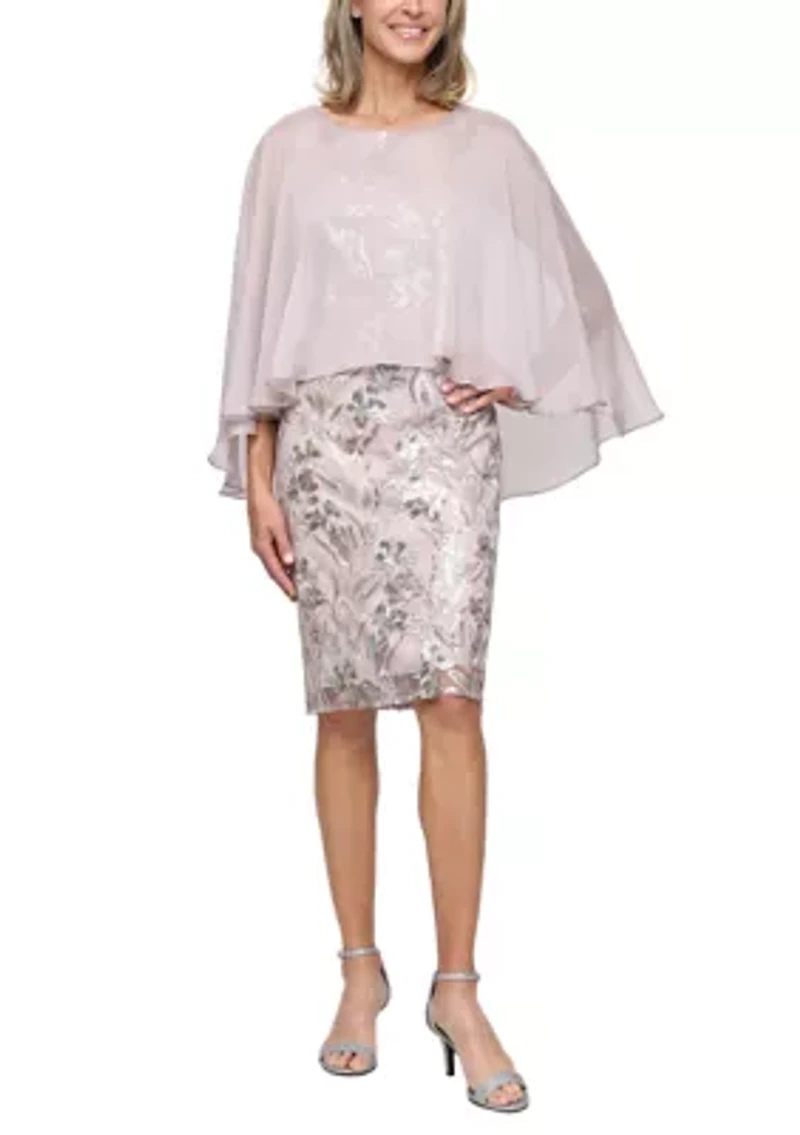 Women's Short Embroidered Sheath Dress