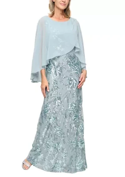 Women's Long Embroidered Sequins Dress