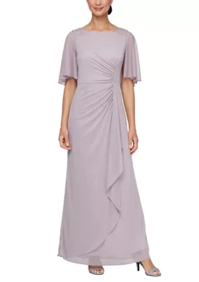 Women's Long Glitter Mesh Dress