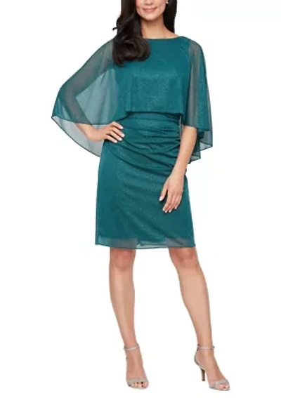 Women's Short Glitter Overlay Dress