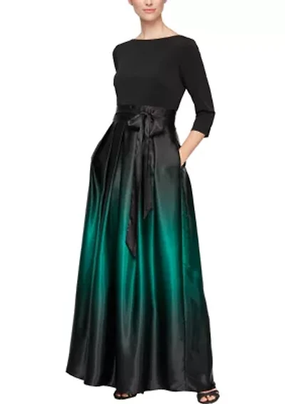 Women's Ombre Satin Long Gown