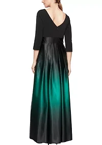 Women's Ombre Satin Long Gown