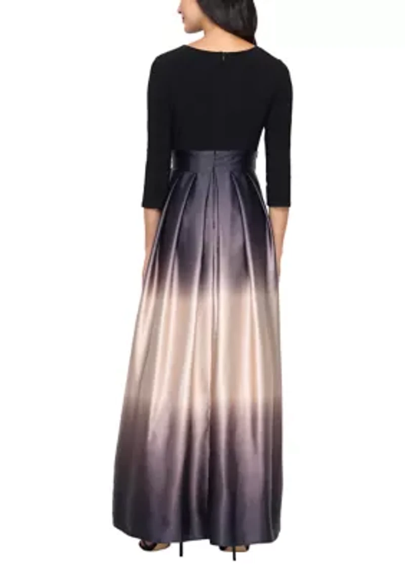 Women's Surplice Neck Ombre Gown
