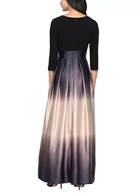 Women's Surplice Neck Ombre Gown