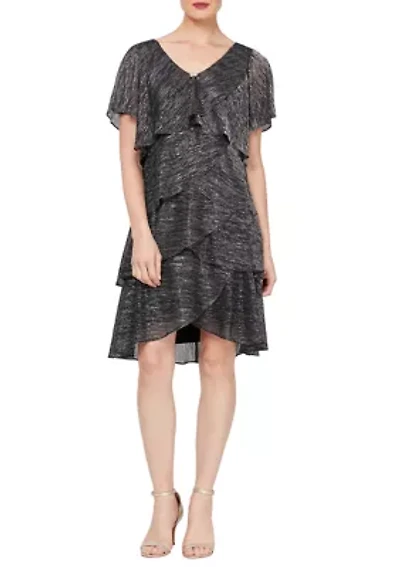 Women's Shimmer Bodre Chiffon Dress