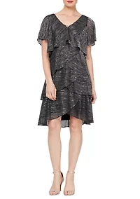 Women's Shimmer Bodre Chiffon Dress