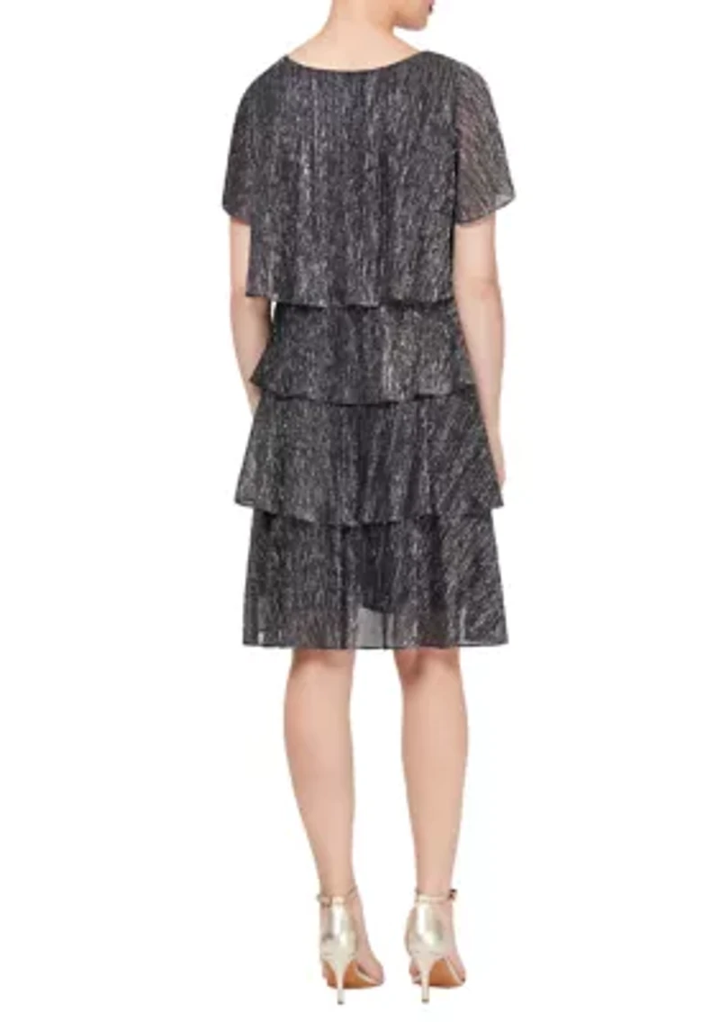 Women's Shimmer Bodre Chiffon Dress