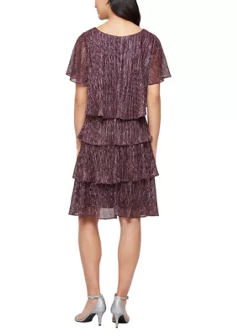 Women's Shimmer Bodre Chiffon Dress