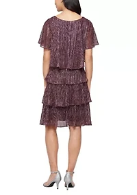 Women's Shimmer Bodre Chiffon Dress