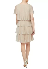 Women's Shimmer Bodre Chiffon Dress