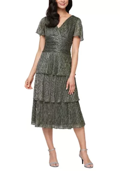 Women's Tea-Length Tier Dress