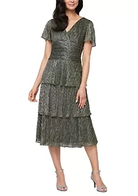 Women's Tea-Length Tier Dress