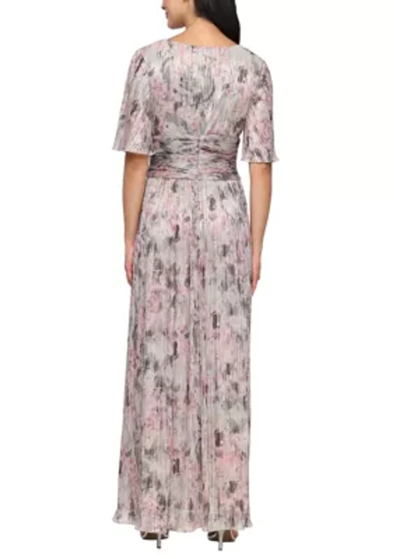 Women's Long Printed Bodre Dress
