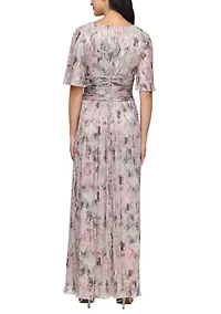 Women's Long Printed Bodre Dress