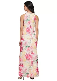 Women's Beaded Halter Neck Maxi Dress