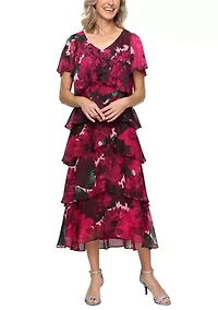 Women's Long Printed Tier Dress