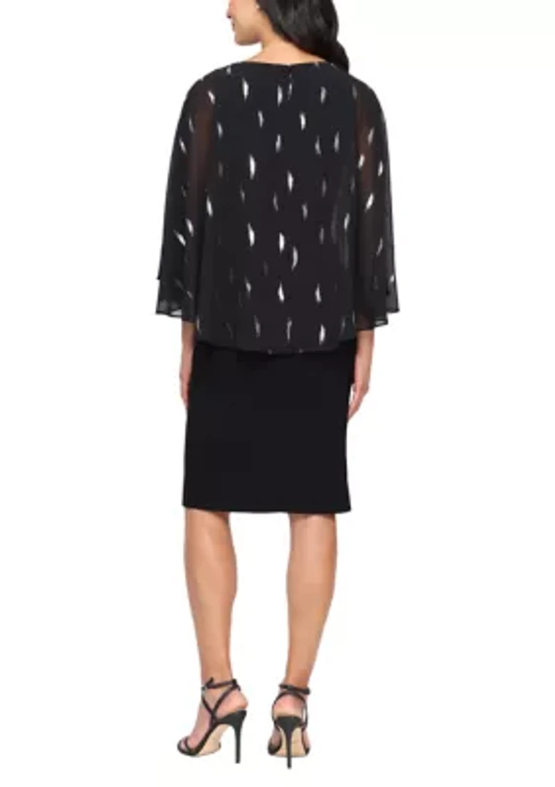 Women's Short Foil Overlay Dress