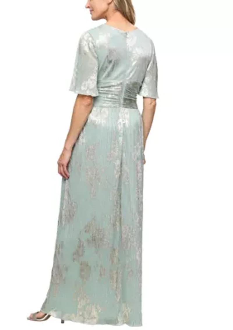 Women's Long Foil Bodre Dress
