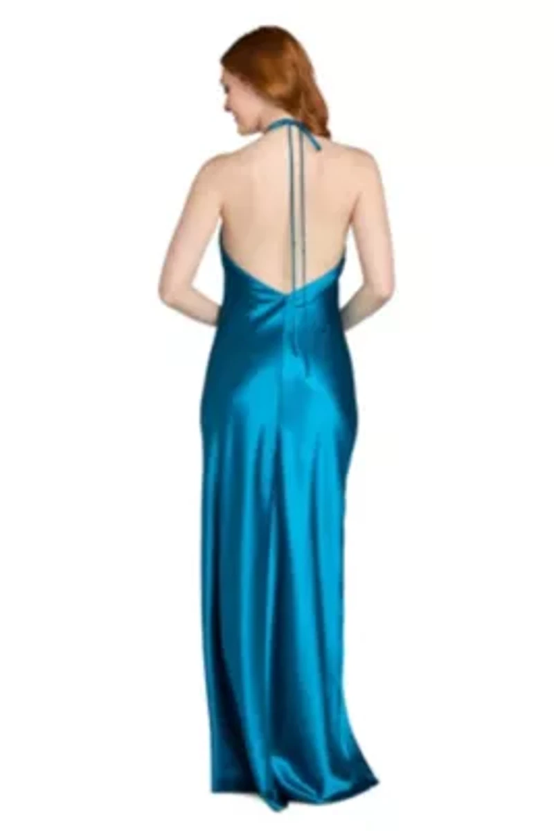 Long Hi Neck Charmeuse W Tie
