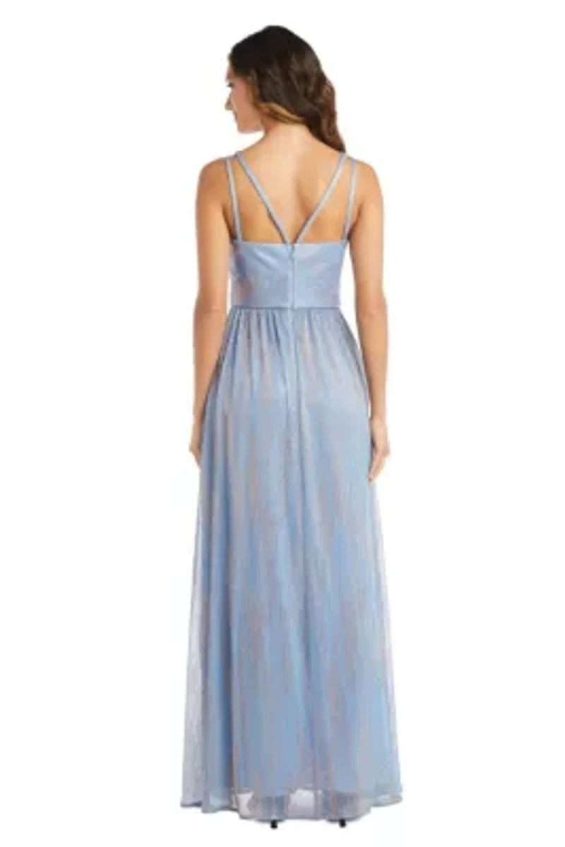 Long Shimmer Double Strap V Front