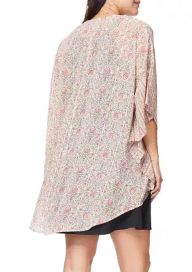 Juniors' Sleeveless Kimono Dress