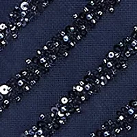 Women's Notch Front Embellished Sequin A-Line Dress