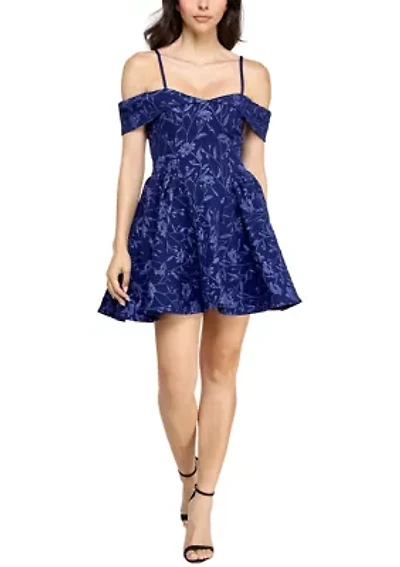 Women's Off the Shoulder Jacquard Fit and Flare