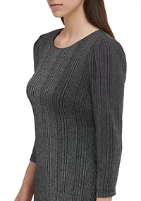 Women's Metallic Knit Sheath Dress