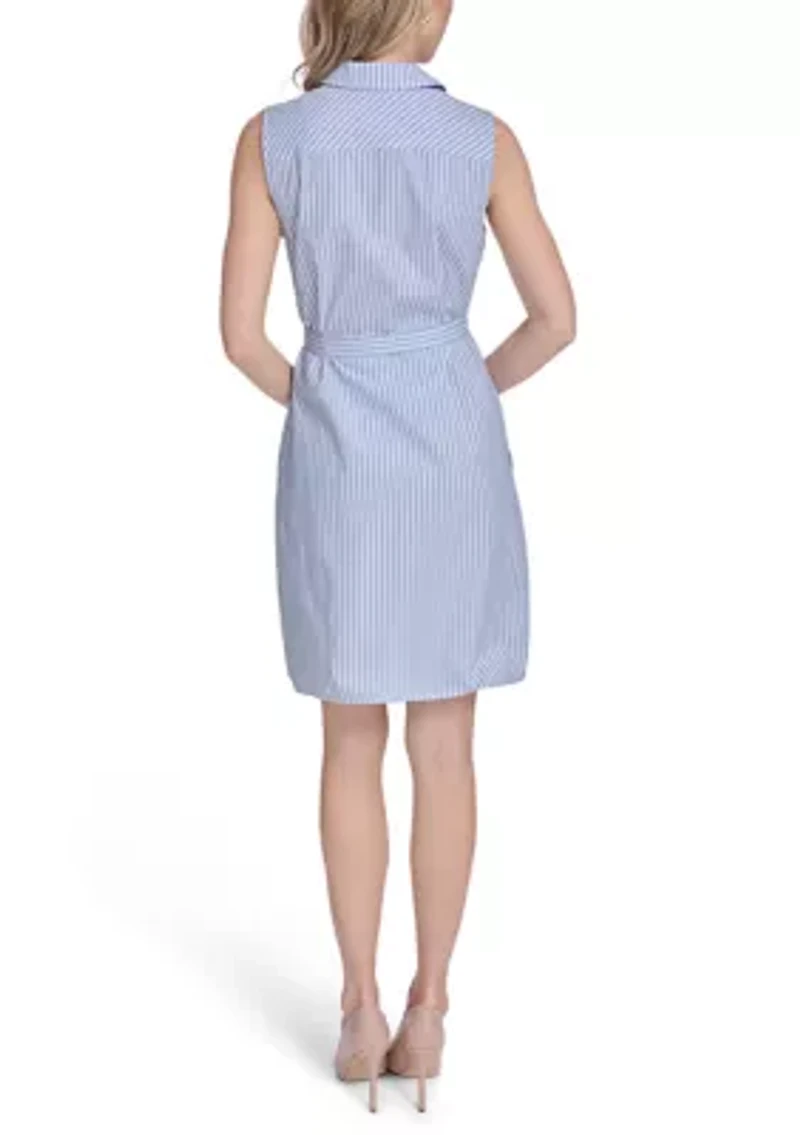 Women's Striped Cotton Mini Shirtdress