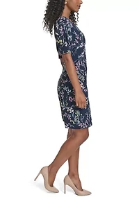 Women's V-Neck Floral Print A-Line Dress