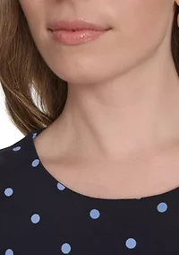 Women's Chiffon Flutter Sleeve Ruffle Hem Jersey Shift Dress