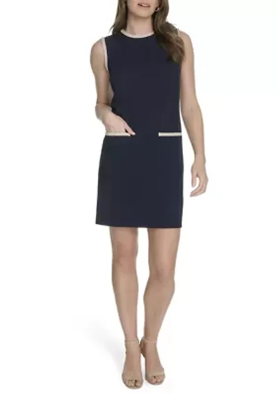 Women's Sleeveless Color Blocked Shift Dress