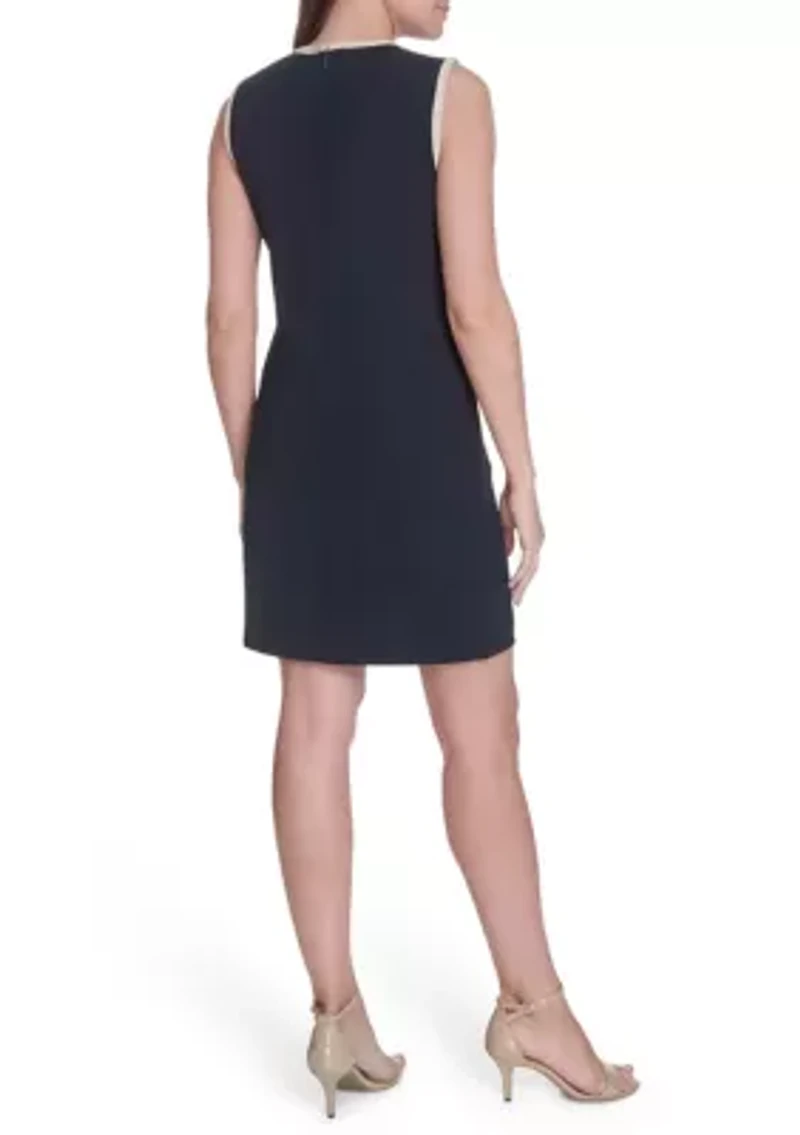 Women's Sleeveless Color Blocked Shift Dress