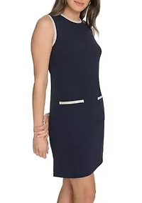 Women's Sleeveless Color Blocked Shift Dress