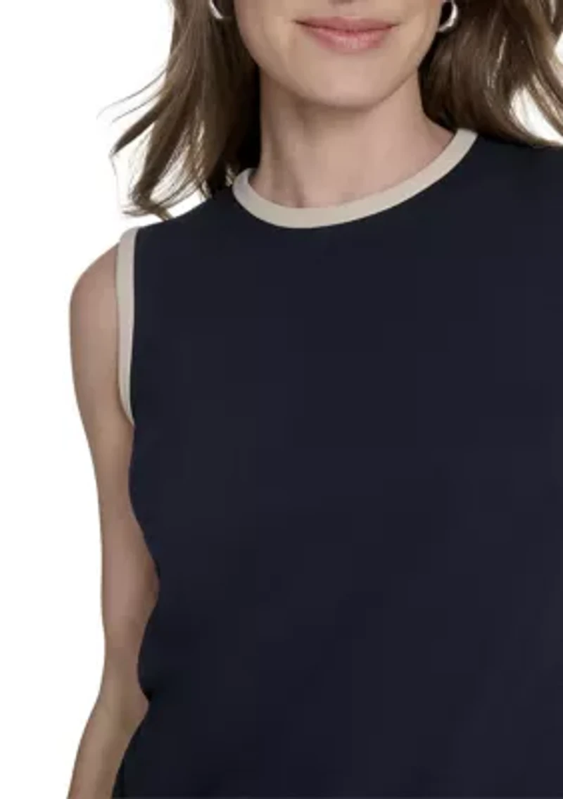 Women's Sleeveless Color Blocked Shift Dress