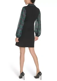 Women's V-Neck Twofer Shift Dress