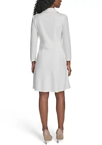 Women's Collared Zip Fit and Flare Dress