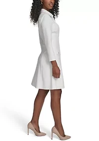 Women's Collared Zip Fit and Flare Dress