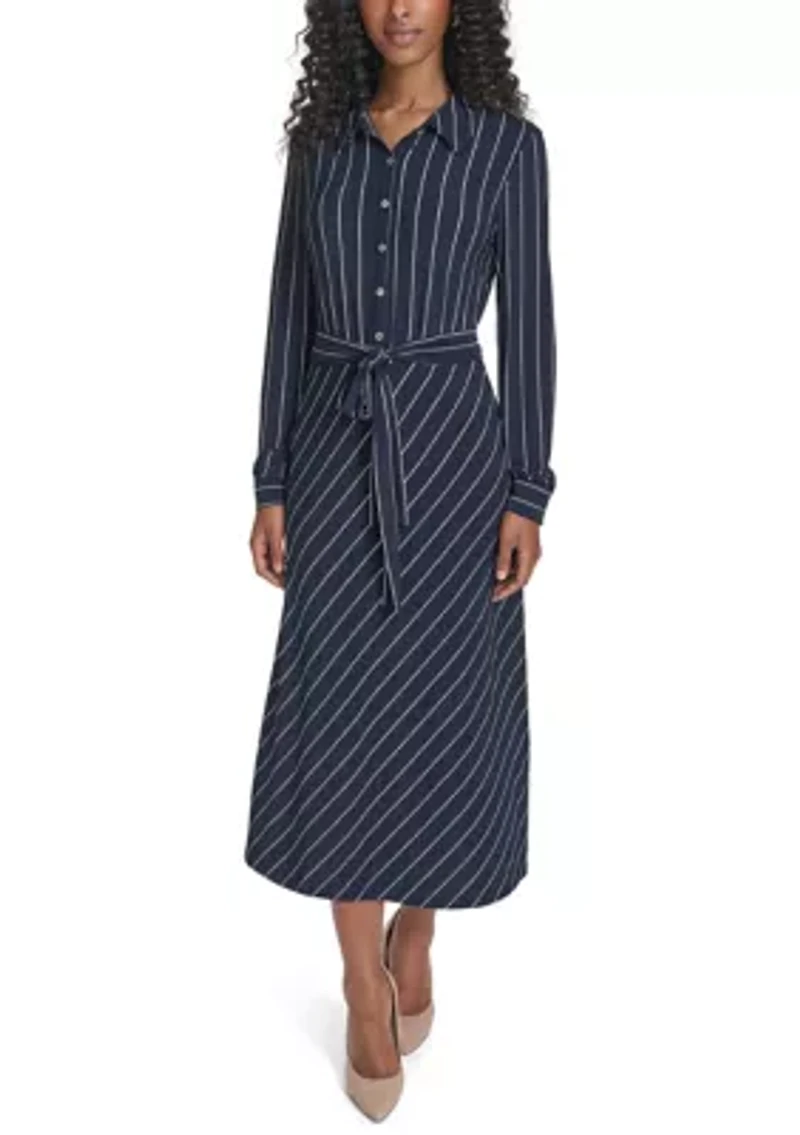 Women's Long Sleeve Print Shirtdress